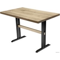 Кухонный стол Buro7 Двутавр 120 (классика, дуб беленый/черный)