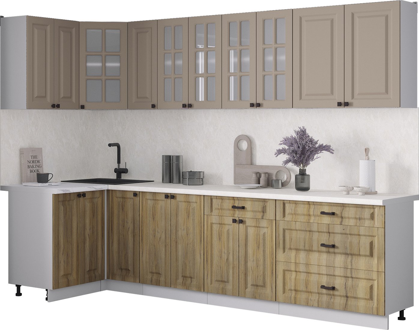 

Готовая кухня Интерлиния Мила Деко 1.2x2.9 (дуб вотан/луна/опал светлый)