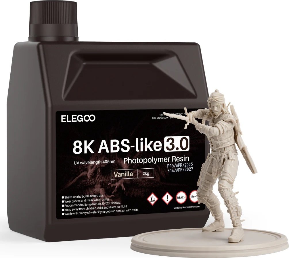

Фотополимер Elegoo 8K ABSlike V3.0 2кг (ваниль)