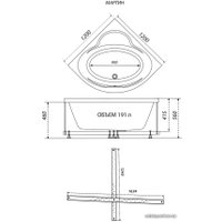 Ванна Triton Мартин 120х120 (с каркасом, сифоном, экраном)