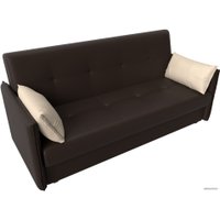 Диван Лига диванов Лига-018 117888 (экокожа коричневый/подушки бежевый)