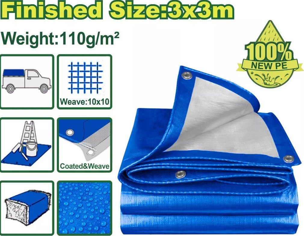 

Тент Dyllu DTTQ1833 3x3 м 110 г/м2 (синий)