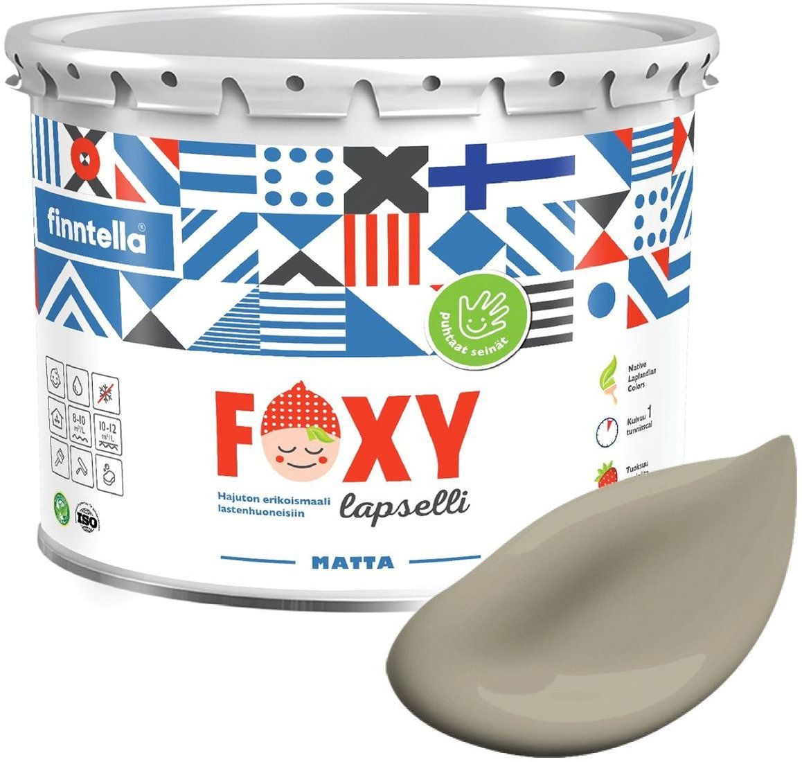 

Краска Finntella Foxy Lapselli Matte Maukas F-50-1-3-FL266 2.7 л (серый)