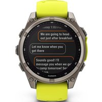 Умные часы Garmin Fenix 8 Solar, Sapphire 47мм (титановый серый с желтым ремешком)