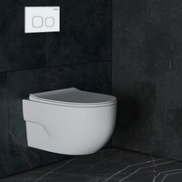 Унитаз подвесной Roxen Porto в комплекте с инсталляцией StounFix Dual Fresh 6 в 1 538465 (кнопка: белый глянец)