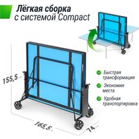 Теннисный стол Unix Line Compact indoor 18mm MDF (blue) в Бресте
