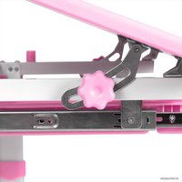 Парта Anatomica Avgusta + стул + выдвижной ящик + светильник + подставка (белый/розовый)