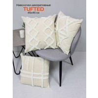 Чехол на подушку Matex Tufted ALEX-016 (белый/ванильно-бежевый)