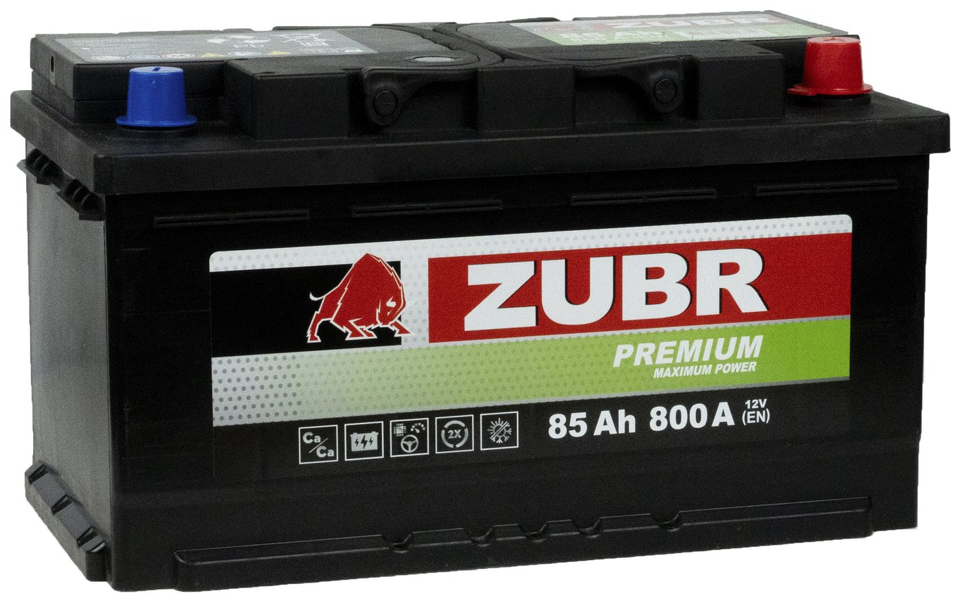 

Автомобильный аккумулятор Zubr Premium R+ Турция (85 А·ч)