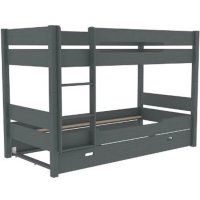 Двухъярусная кровать ММЦ Амелия 90x200 (двухъярусная, с выдвижным спальным местом, серый воск)