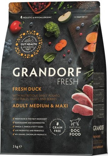 Сухой корм для собак Grandorf Fresh Adult Medium & Maxi (с уткой и бататом) 3 кг