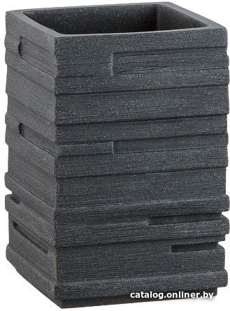 Стакан для зубной щетки и пасты Perfecto Linea 35-151301 (черный)