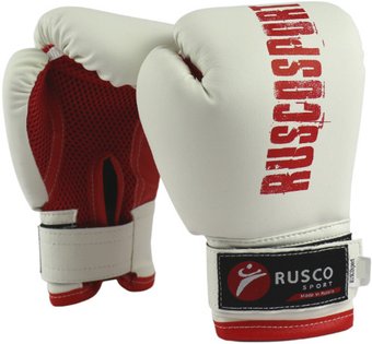 Тренировочные перчатки Rusco Sport 10 oz (белый/красный)