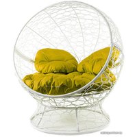 Кресло M-Group Апельсин 11520111 (белый ротанг/желтая подушка)
