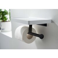 Держатель для туалетной бумаги Aquatek Европа AQ4919MB (с полкой, черный матовый)