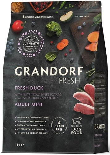 

Сухой корм для собак Grandorf Fresh Adult Mini (с уткой и бататом) 3 кг