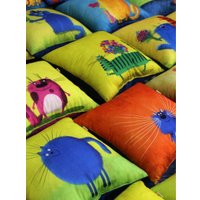 Декоративная подушка Matex Kotoklism. Два кота 52-302 (оранжевый/малиновый/синий)