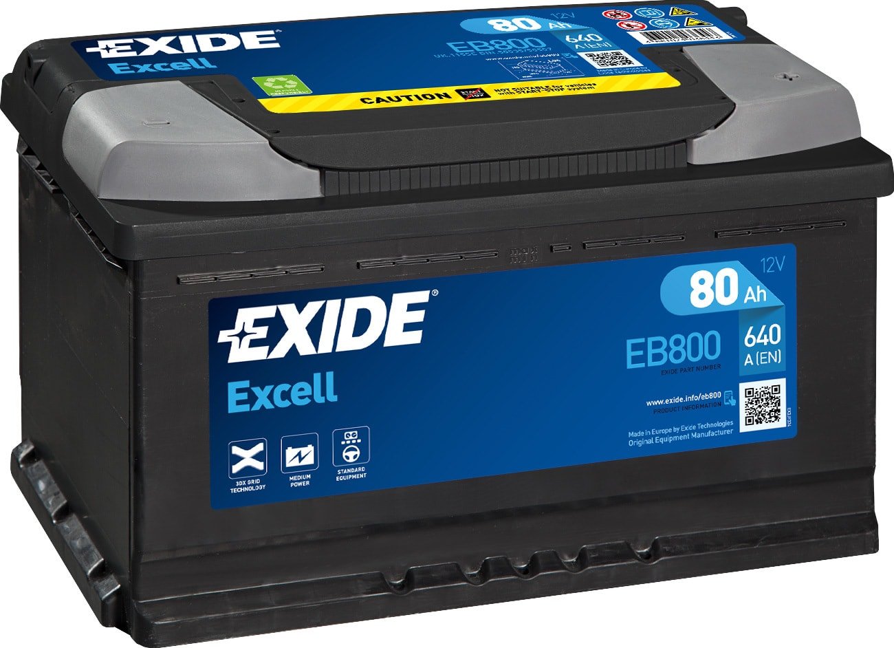 

Автомобильный аккумулятор Exide Excell EB800 (80 А/ч)