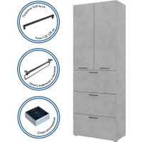 Шкаф распашной Горизонт Бонн 760 3 ящика (бетон)