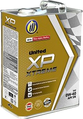 Моторное масло United Oil XP Xtreme 0W-40 4л