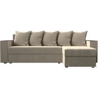 Угловой диван Лига диванов Дубай лайт правый 114163 (микровельвет бежевый)