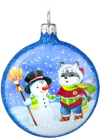 Грай Медальон Енотик со снеговиком Ф-106