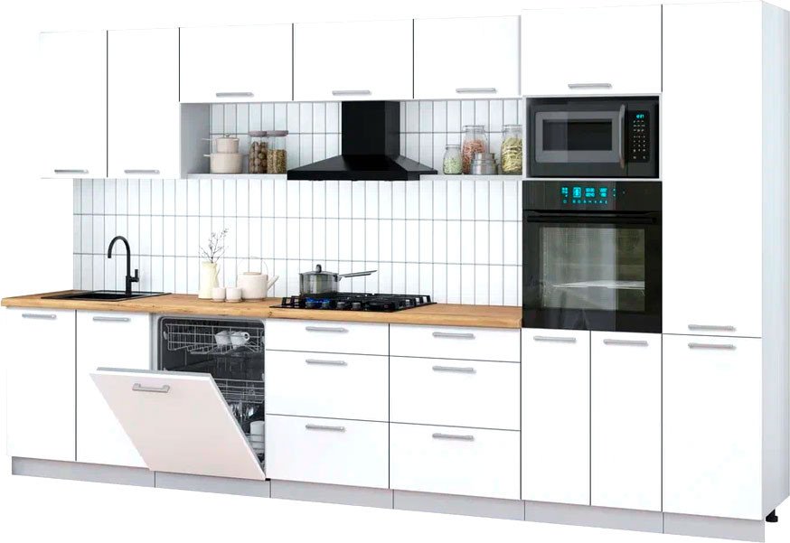 

Готовая кухня Интерлиния Мила Gloss 3.6-ПМ1 (белый/белый/дуб бунратти)