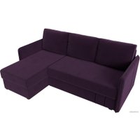 Угловой диван Лига диванов Слим левый (велюр фиолетовый)