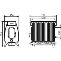 Свободностоящая печь-камин Термофор Огонь-батарея 9 Лайт (антрацит)