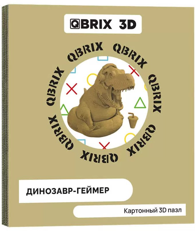 3Д-пазл QBRIX Динозавр-геймер 3D 20038