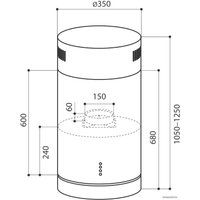 Кухонная вытяжка LEX Tubo Isola 350 (нержавеющая сталь)