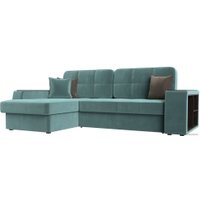 Угловой диван Лига диванов Брюссель левый 110648L (велюр бирюзовый)