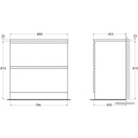  BelBagno Тумба под умывальник Albano-800-2C-PIA-BL (белый глянец)