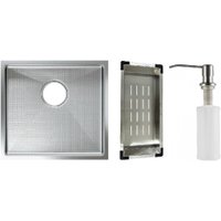 Кухонная мойка Schtoff Undermount Best Decor Silver 4545 + коландер K-1 BLACK + дозатор SD-1 SILVER