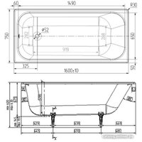 Ванна Wotte Старт 160х75 БП-00000002