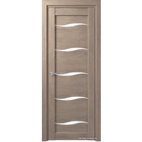 Межкомнатная дверь Юркас Deform D1 ДО 80x200 (дуб шале седой/lacobel белый лак)