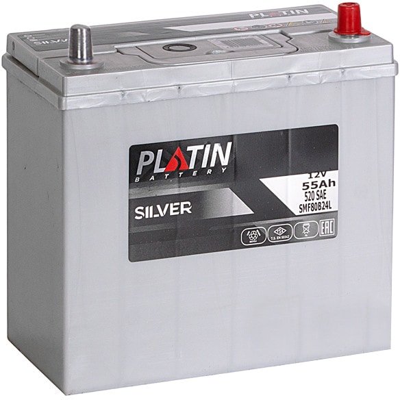 

Автомобильный аккумулятор Platin Asia Silver R+ (55 А·ч)