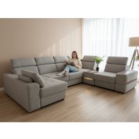 П-образный диван Треви Карат Люкс (серый)