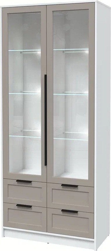 

Шкаф-витрина Интерлиния Концепт Тренд КТ-ШВ2 с подсветкой (белый платинум/луна)