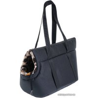 Сумка-переноска Happy Friends №2 (черный, мех с леопардовым принтом)