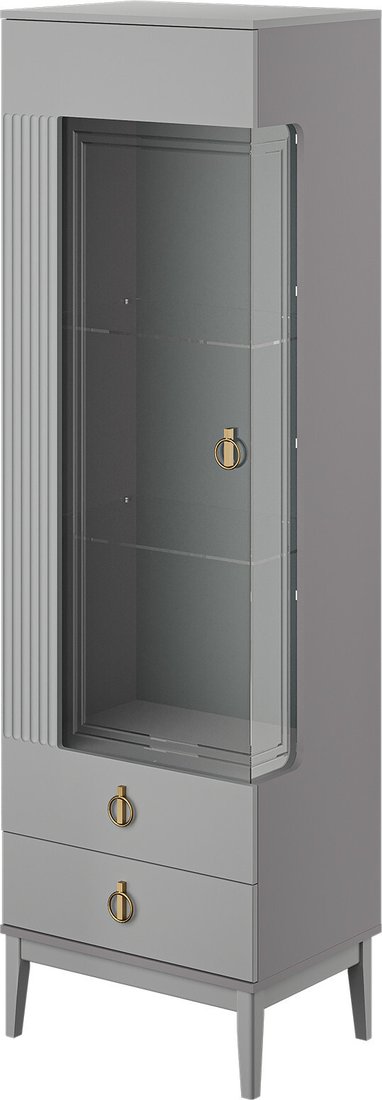 

Шкаф-витрина Bravo Мебель Фарго 1-дверный левый (серый шифер/лак антрацит)