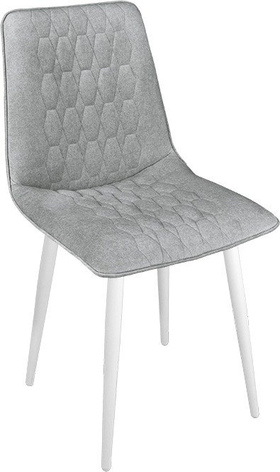 

Стул Трия Хьюго К1С (белый матовый/микровелюр Jercy Silver)