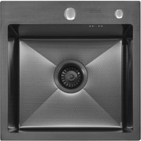 Кухонная мойка ARFEKA ECO AR 450*450 BLACK PVD NANO DECOR (настольная) в Пинске