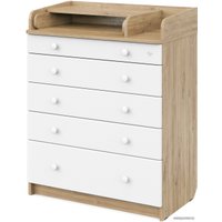 Детский комод Атон Мебель Maks раскладной (дуб канзас/белый)