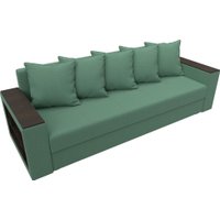 Диван Лига диванов Дубай Лайт полки слева 132284L (рогожка Амур 11 зеленый)