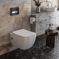Унитаз подвесной Roxen Cube Bidet One Rimless 6 в 1 StounFix Dual Fresh 649838 (чёрное стекло)