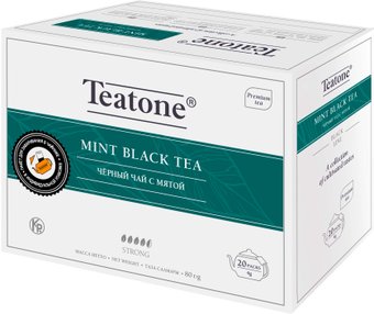 Черный чай Teatone Mint Black Tea - Черный чай Мята 20 шт