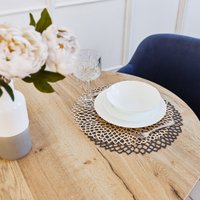 Кухонный стол Виста Оттава 90x135/180 (дуб натуральный/муар черный)