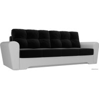 Диван Лига диванов Амстердам 28250 (микровельвет/экокожа, черный/белый)