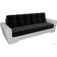 Диван Лига диванов Амстердам 28250 (микровельвет/экокожа, черный/белый)